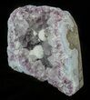Okenite (Zeolite) Balls on Amethyst - India #63128-2